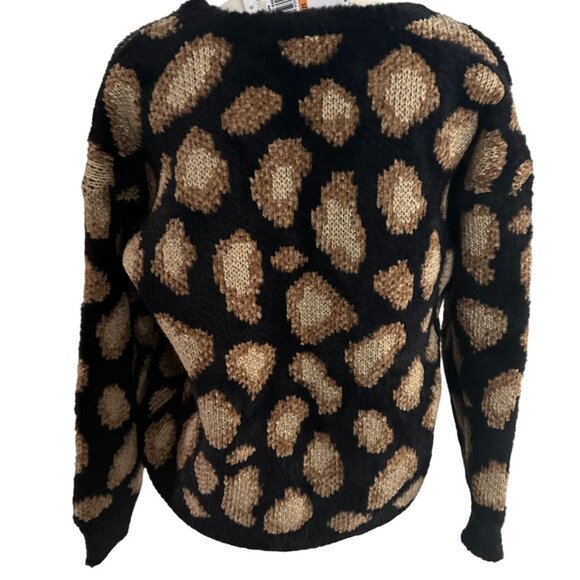 MICHAEL KORS Animal Print Dark Camel Sweater Size Small NEW - Picture 2 of 5